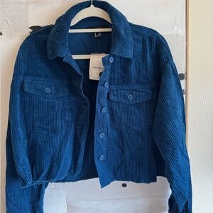Forever 21 Blue Corduroy Button-Up Jacket